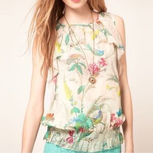 Ted Baker London Clemmie Floral Bird Print Top